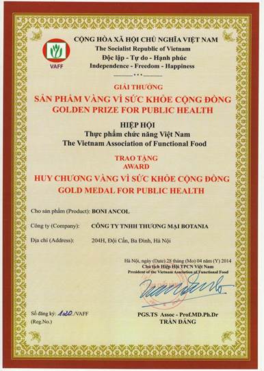 BoniAncol - Sản phẩm vàng vì sức khỏe cộng đồng