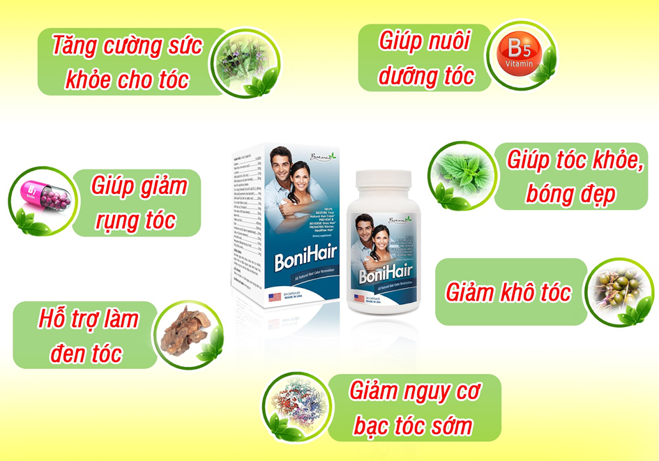 Sản phẩm thảo dược BoniHair - Giúp mái tóc chắc khỏe tự nhiên