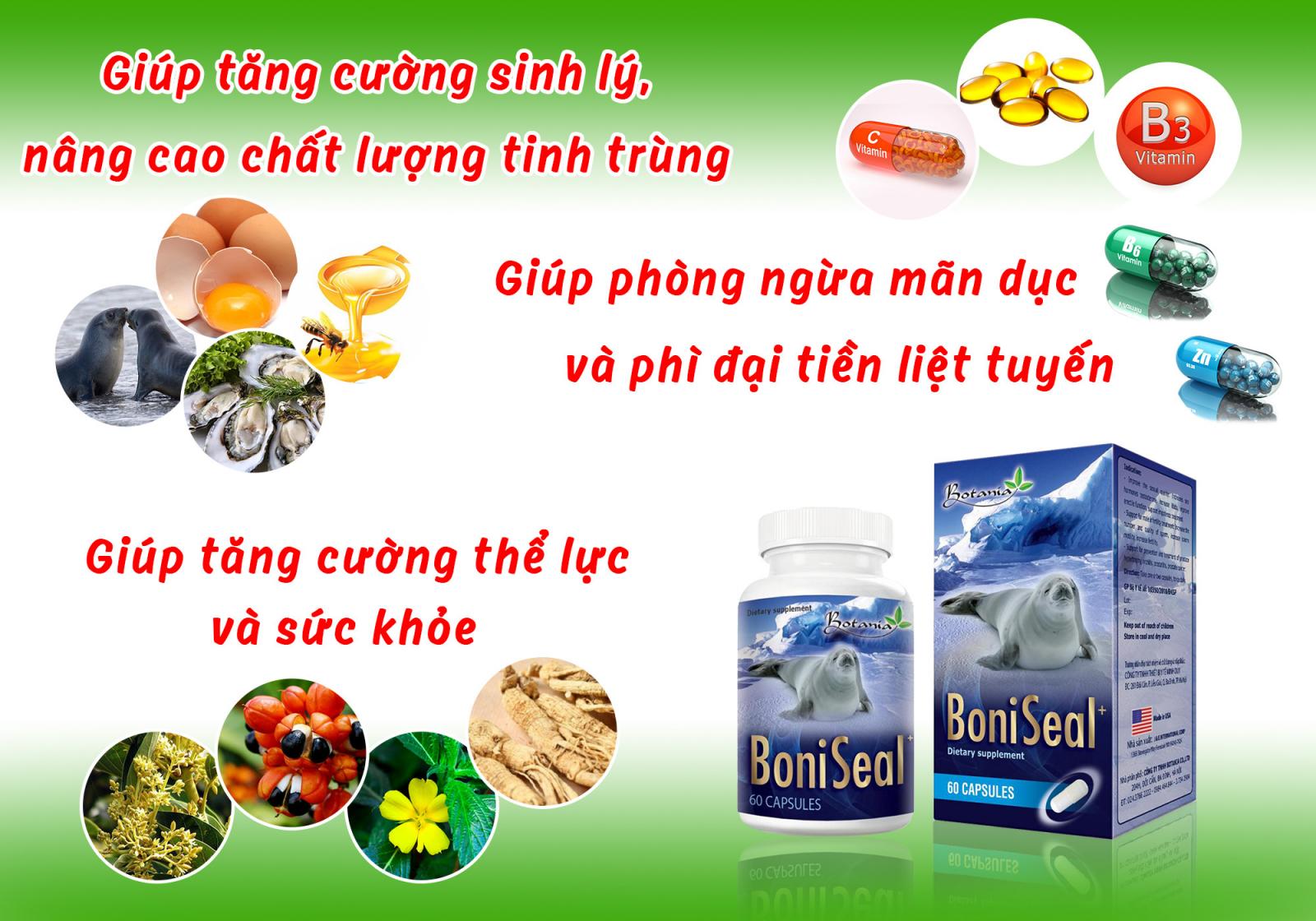 Thành phần giúp tăng cường sinh lý nam trong sản phẩm BoniSeal +