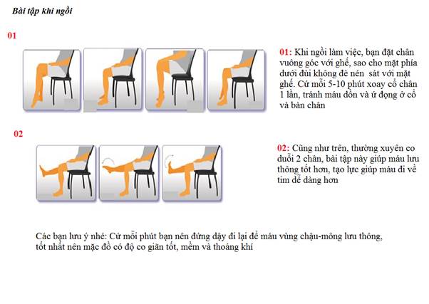 ngừa biến chứng của suy giãn tĩnh mạch bằng bài tập ngồi