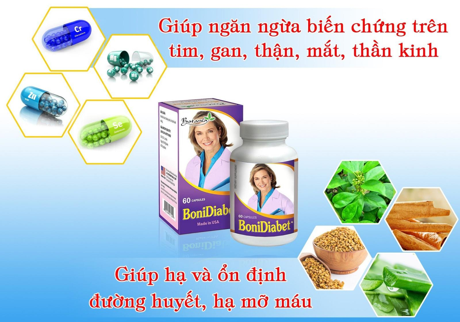 Thành phần sản phẩm BoniDiabet+.