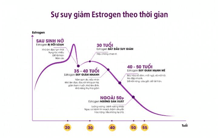 Nồng độ estrogen giảm đi do tuổi tác